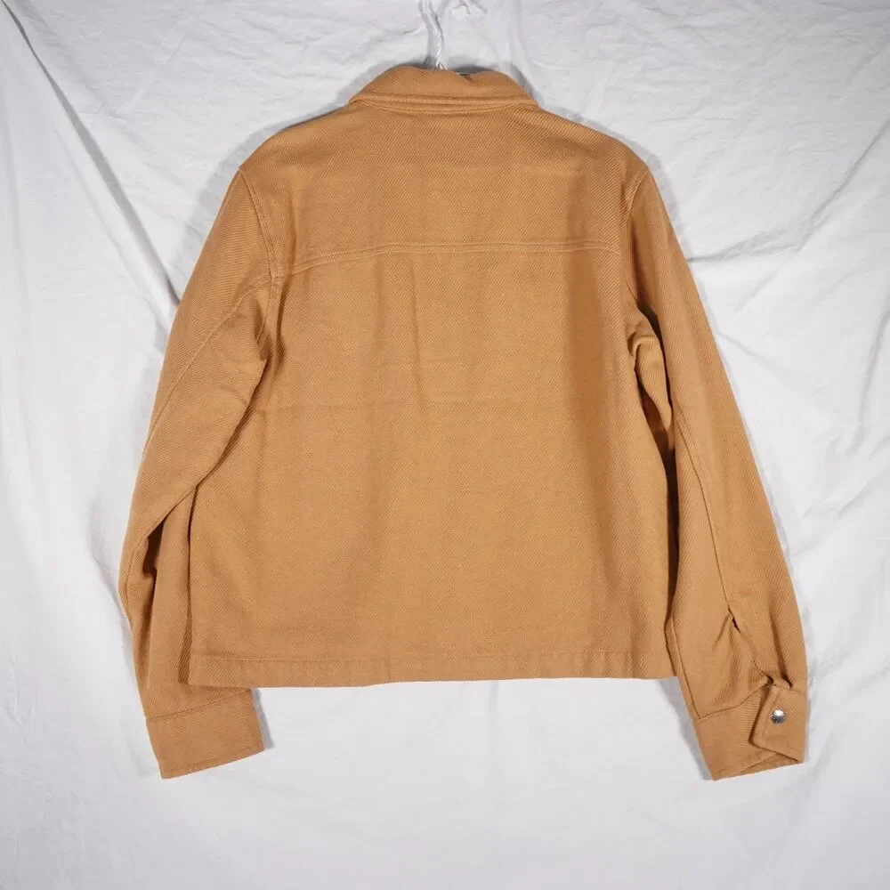 The North Face Twill Snap Button Jacket Shacket Brown XS NWT